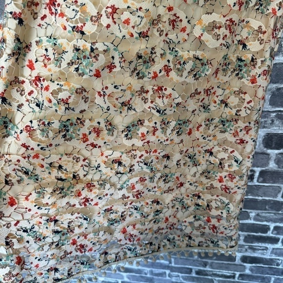 Tularosa Elba Rainbow Lace Mini Dress floral Pom poms - Picture 6 of 12